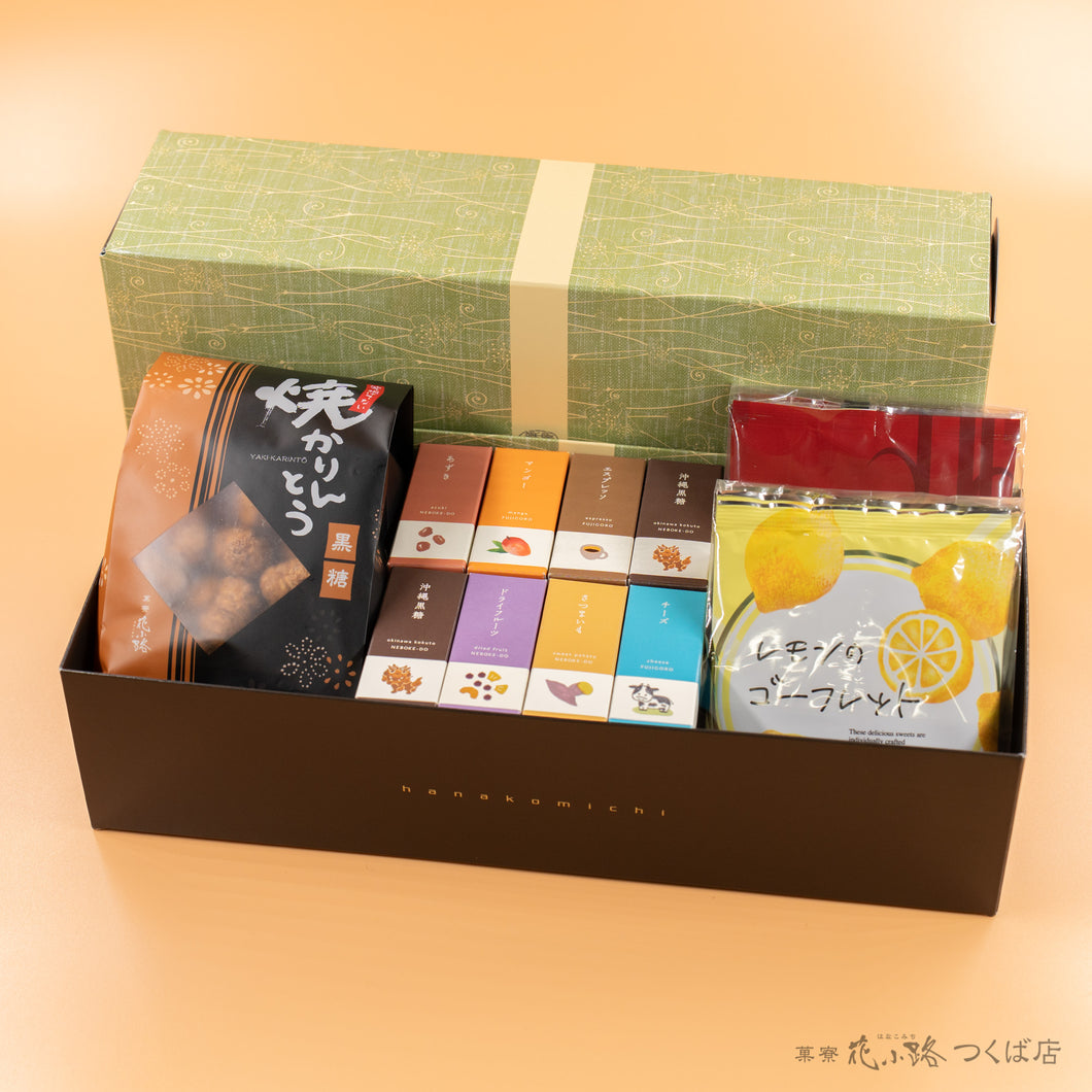 【淡萌】ミニ羊羹セット+焼かりんとう1袋+ゴーフレット2袋