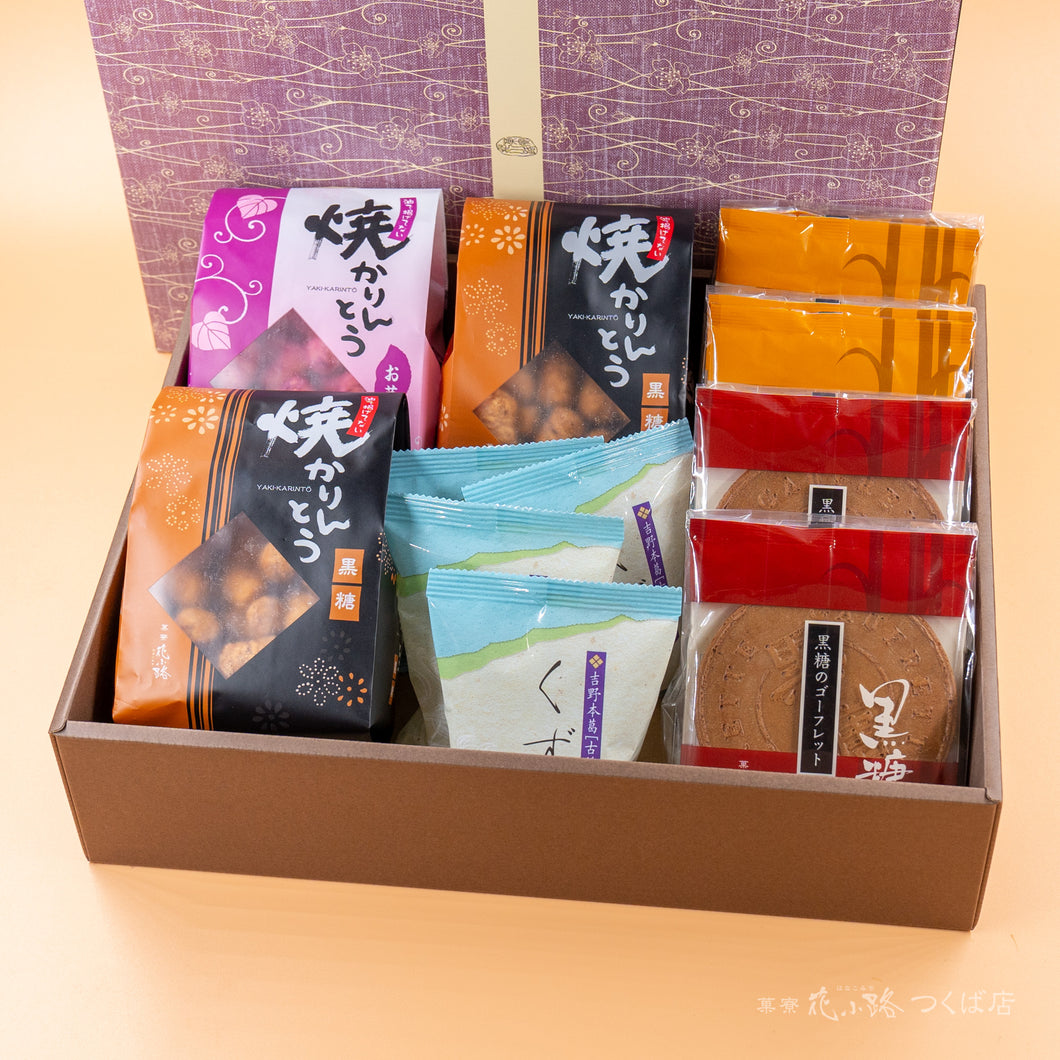 【菖蒲】くず餅４個+焼かりんとう3袋+ゴーフレット4袋