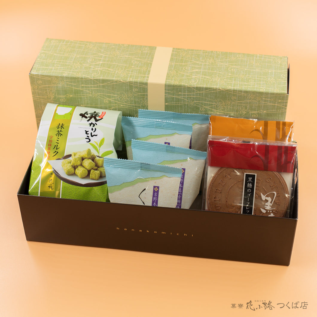 【淡萌】くず餅4個+焼かりんとう1袋+ゴーフレット2袋
