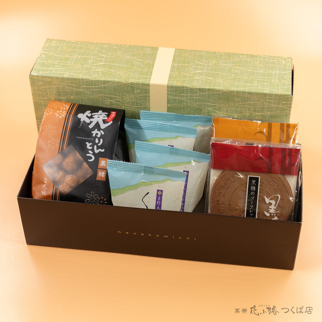 【淡萌】くず餅4個+焼かりんとう1袋+ゴーフレット2袋