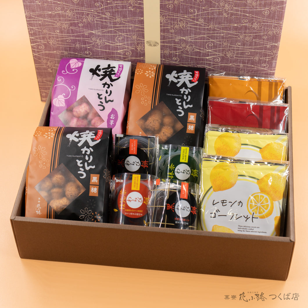 【菖蒲】わらび餅4個+焼かりんとう3袋+ゴーフレット4袋