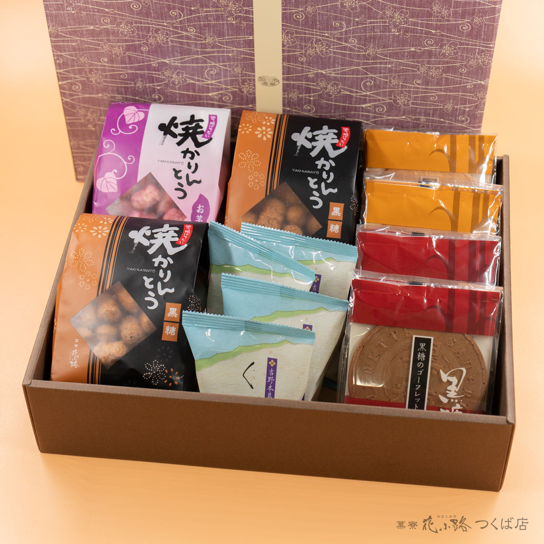 【菖蒲】くず餅４個+焼かりんとう3袋+ゴーフレット4袋